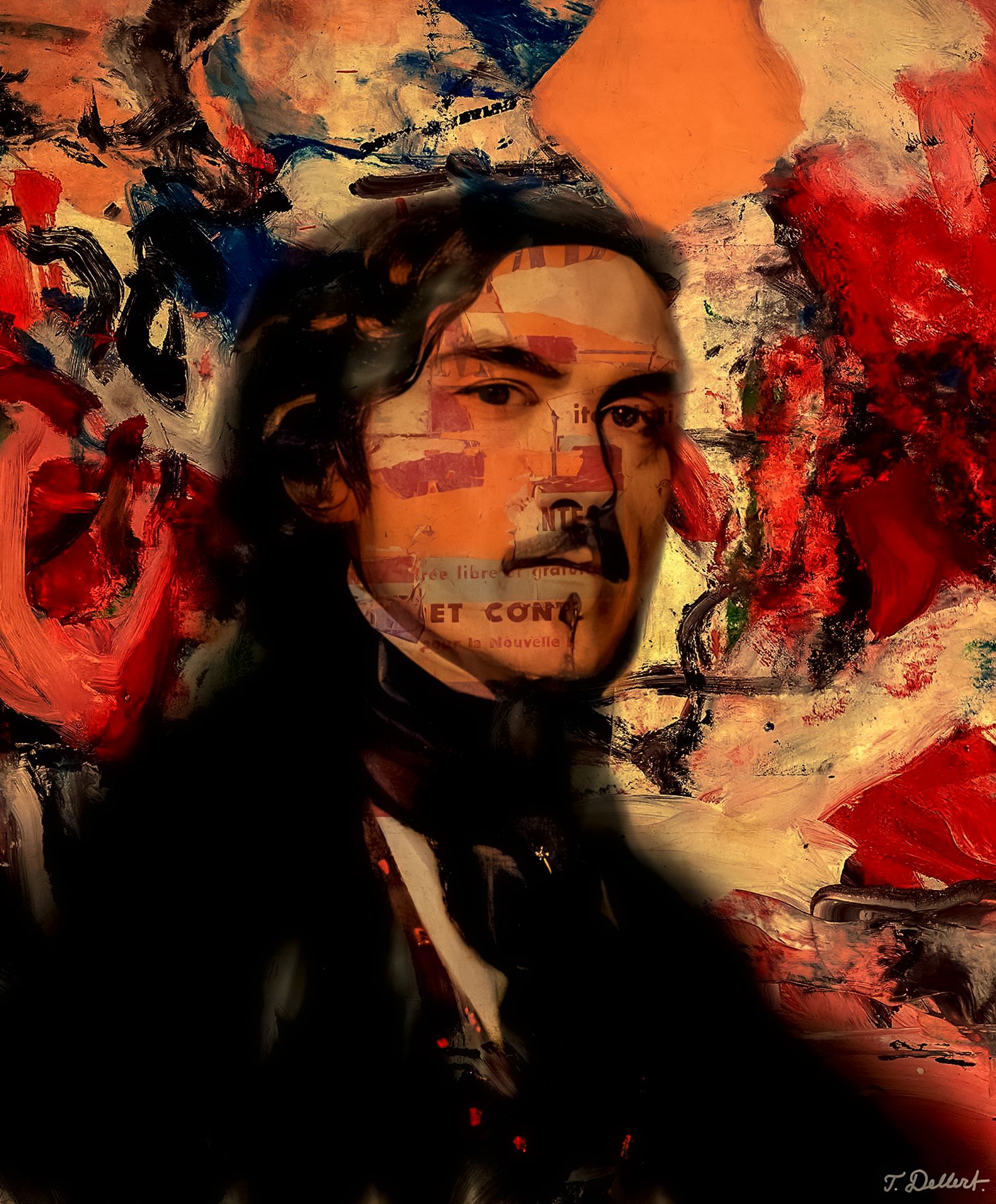 SMALL. Eugene Delacroix  portrait  copy